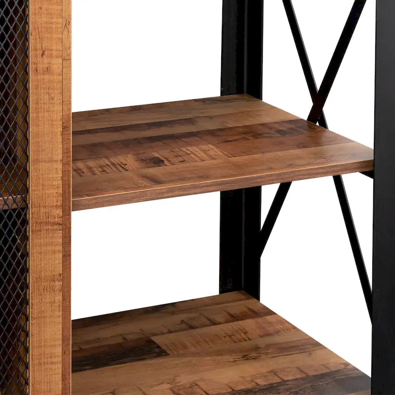 70-Inch Walnut TV Stand with Open Storage