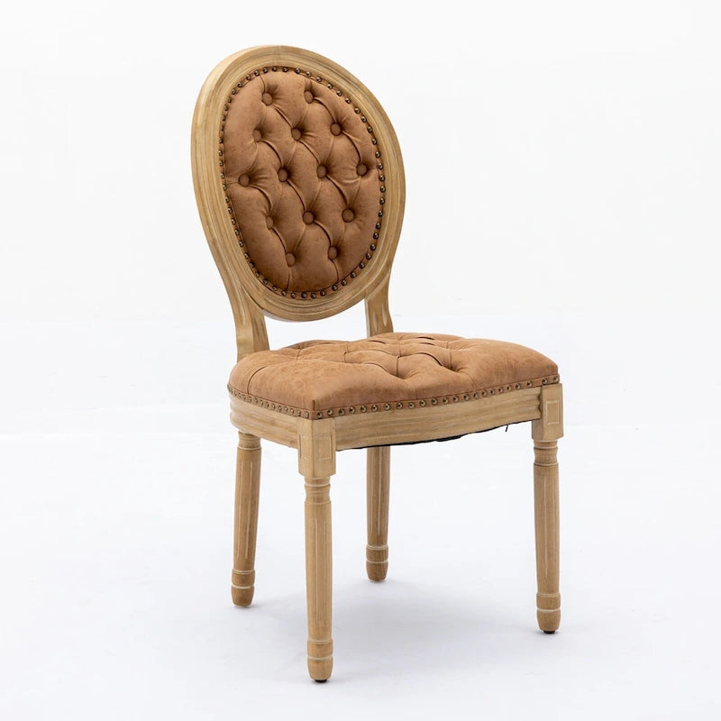 French Chair Dining Chair Solid Wood with Nailhead Trim Set of 2