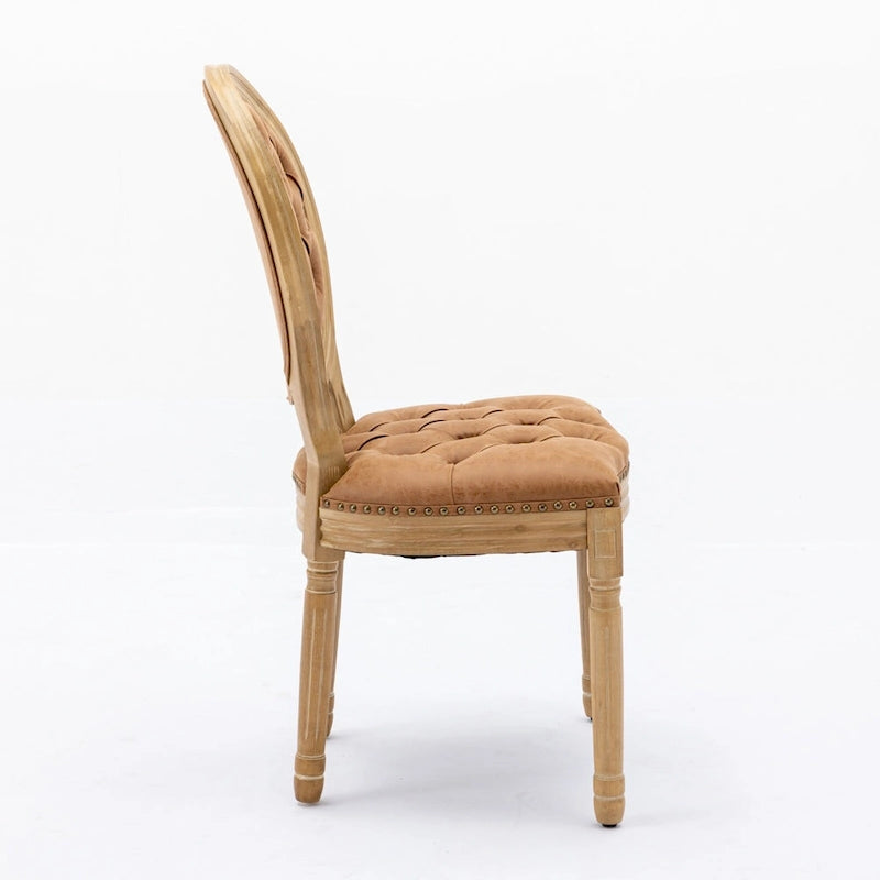 French Chair Dining Chair Solid Wood with Nailhead Trim Set of 2