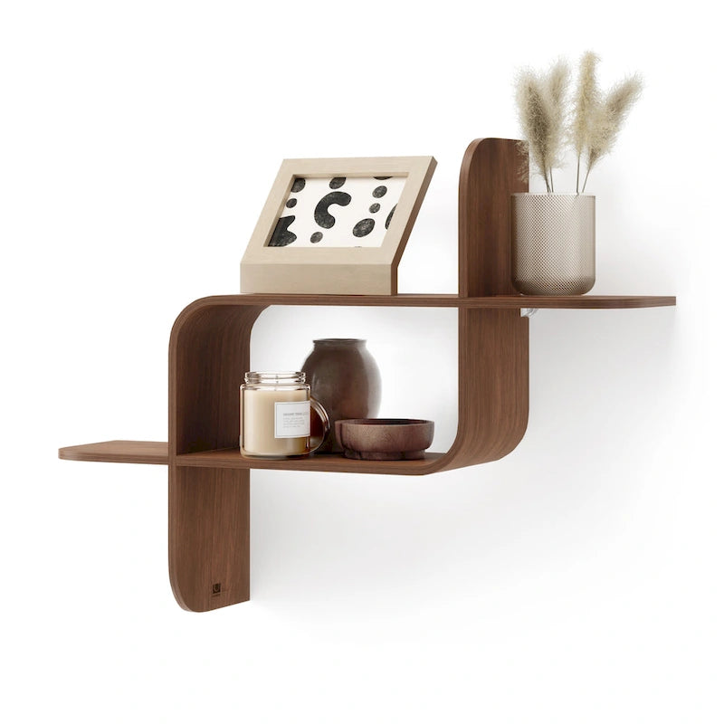 Modern Bentwood Wall Shelf