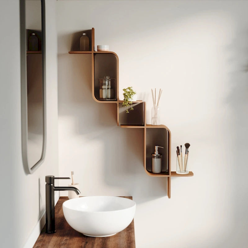 Moderne Wandablage aus Formsperrholz