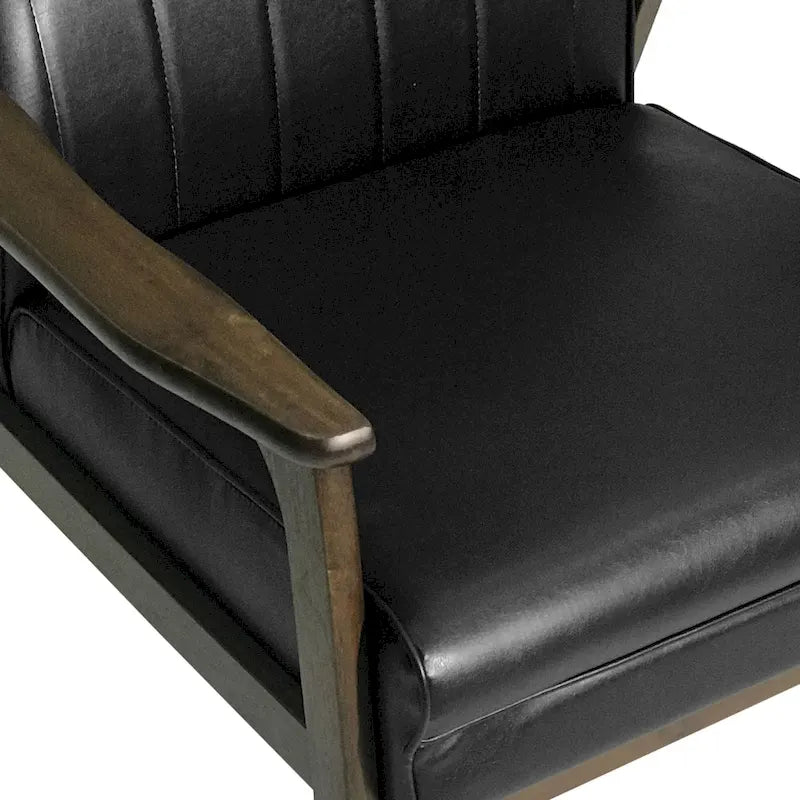 Akcentní křeslo z umělé kůže s vysokým opěradlem 25.75