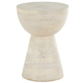 Mango Wood Side End Accent Table - Cream - Roche River Decor