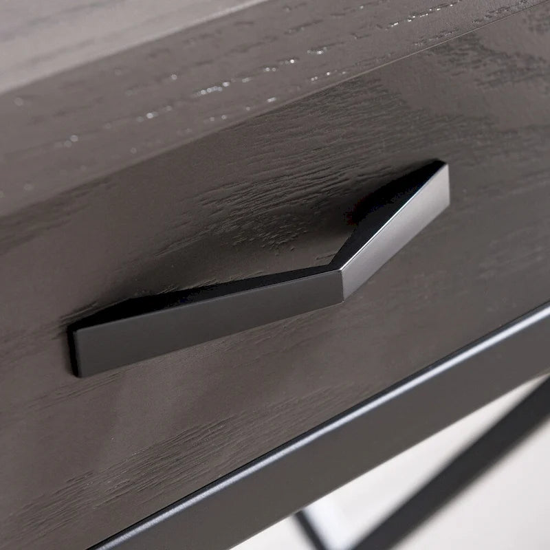 Grey 1 Drawer Metal and Wood Writing/Computer Desk
