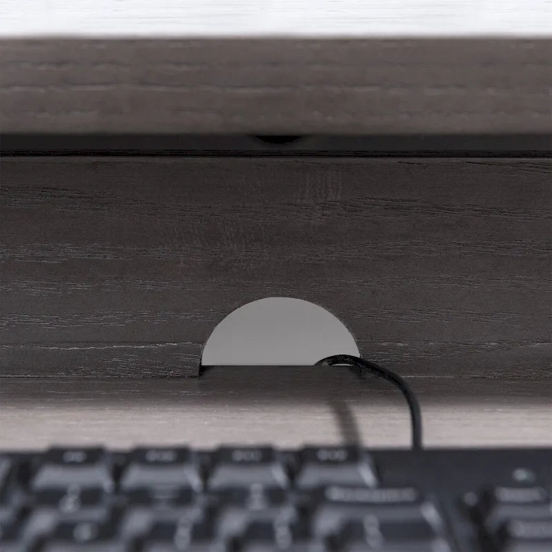 Grey 1 Drawer Metal and Wood Writing/Computer Desk