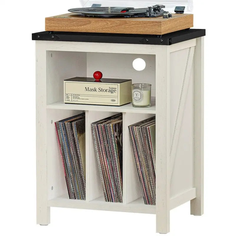 Móvel para gira-discos com arrumação para discos de vinil - 15.74D x 19.68W x 29.01H