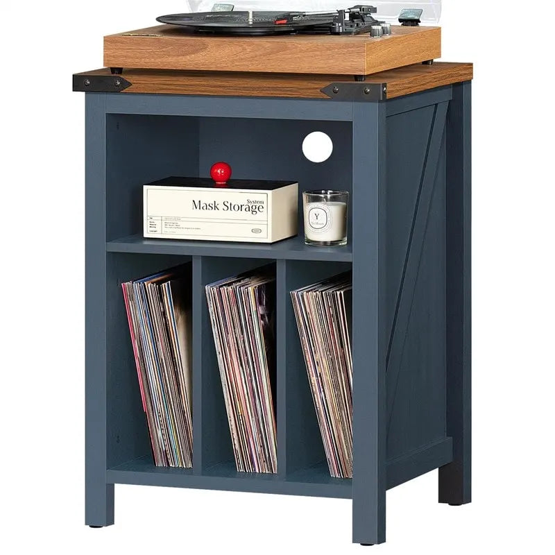 Móvel para gira-discos com arrumação para discos de vinil - 15.74D x 19.68W x 29.01H