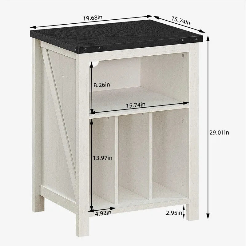Stojan na gramofon s úložným prostorem na vinylové desky - 15.74D x 19.68W x 29.01H