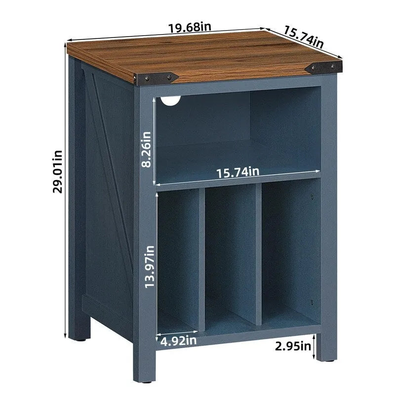 Móvel para gira-discos com arrumação para discos de vinil - 15.74D x 19.68W x 29.01H