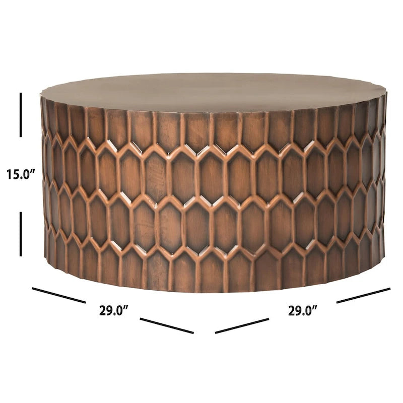 Couchtisch aus antikem Kupfer - 29 x 29 x 15