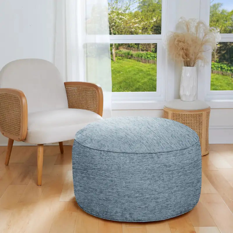 Pouf contenitore da interno in tessuto goffrato