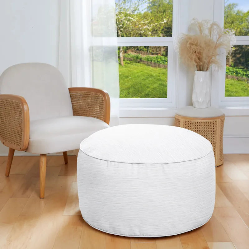 Pouf contenitore da interno in tessuto goffrato