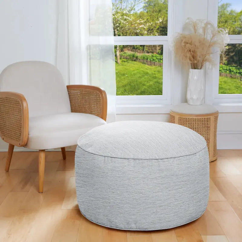 Pouf contenitore da interno in tessuto goffrato