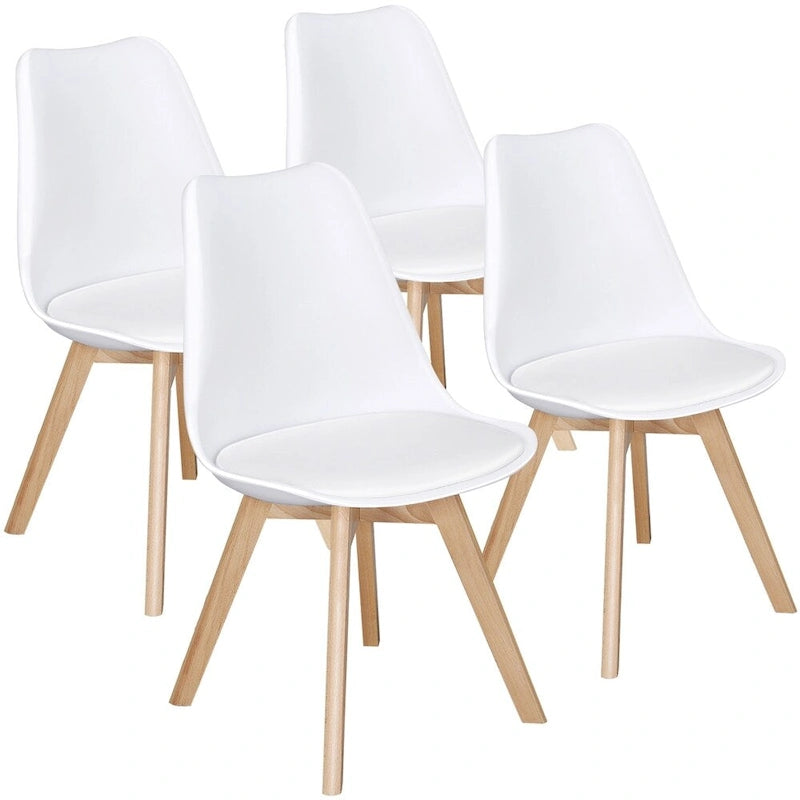 Set aus 4 Esszimmerstühlen mit modernen, weich gepolsterten Sitzen